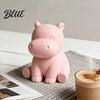 3D Printed Hippo Car Dashboard Figurines, Minimalist Pink Desktop Ornament with Small Statue Non-Slip Weighted Base, Cute Interior Decor, Kawaii