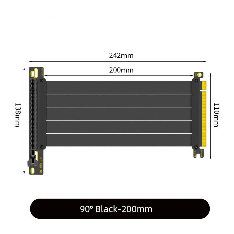 

PCI-E 3.0/PCI-E 4.0 X16 Riser Cable Video Card EMI Shielded High-Speed Flexible Extender PCI Express Gen 4 GPU Extension Cord PCI-E 3.0