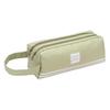 Pencil Solid Color Bag Stripe Rectangular Double-layer Letter Double Zippers Large Capacity Stationery