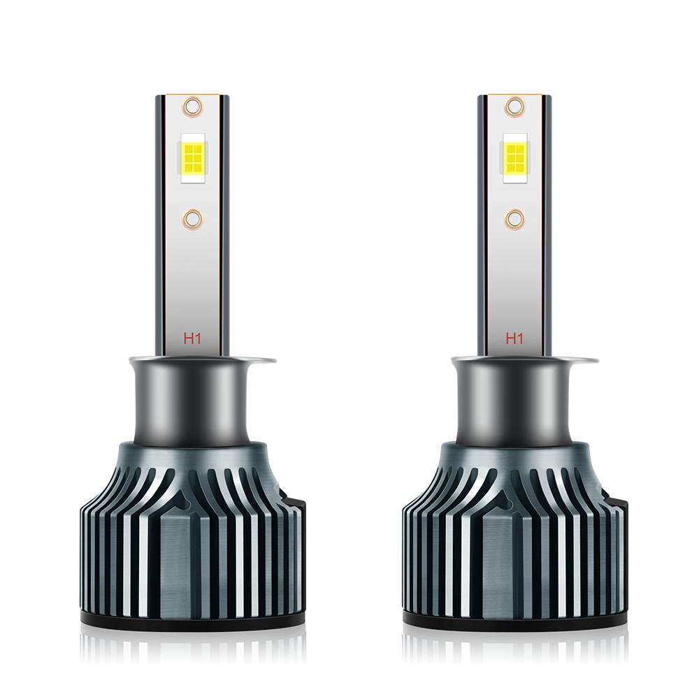 Roadsun 2pcs H1 LED Bulbs High Beam Low Beam, 23000LM Brighter 6500K Cool White, High Power, Long Lifespan, Easy To Install