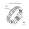 2025 Three-Row Moissanite Unisex Wedding Band: Full Diamond S925 Silver with 18k White Gold Plating