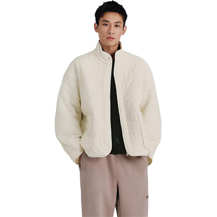 Li Ning Kung Fu Series Zipper Solid Color Loose Stand Collar Casual Cotton Jacket Men Jacket AJMV179-3