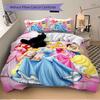 Princesses Colorful Gowns Print 3Pcs Bedding Setduvet Cover With 2 Bedropillowcase Home Birthday Gift