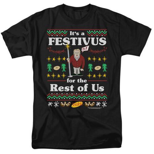 Seinfeld Festive Festivus T-Shirt Black XXXL