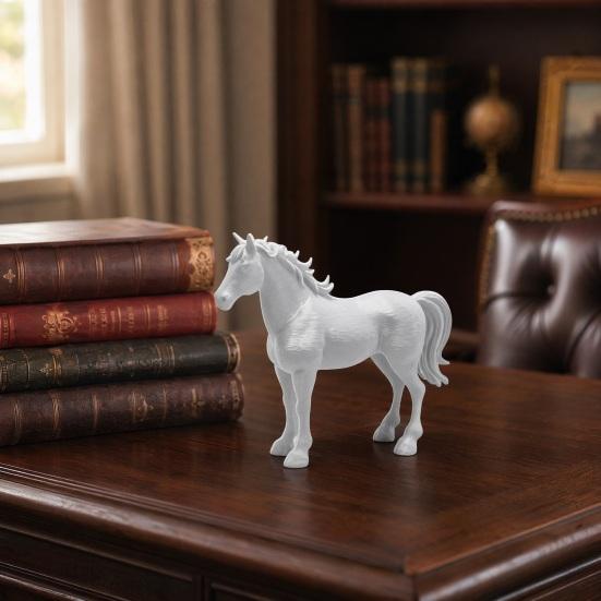 Pferdestatue, 3D-gedruckte realistische Pferdeskulptur, Sammler-Tierskulptur, Feng Shui Ornamente für Heim- und Büro-Schreibtischdekoration