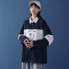 Women's Casual Oversize Pullover Hoodie Loose Polo Sweatshirt with Letter Printed