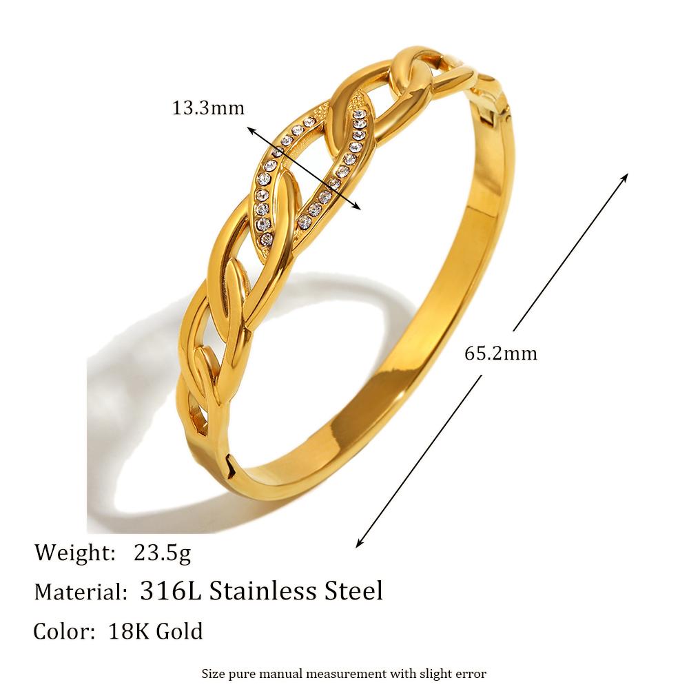 MamacitaSlay Creative Cool Stainless Steel Geometric Open Bracelet Party Popular Waterproof Wrist Jewelry High Quality Jewelry