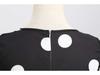 Z Women's V-Neck Polka Dot Sleeveless Tie-Waist Retro Summer Swing Dress