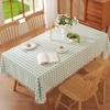Simple Literary And Artistic Embroidery Plaid Tablecloth Cotton And Linen Fabric Small Fresh Coffee Table Rectangular Dining Table Mat