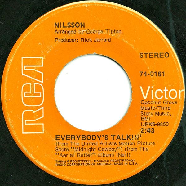 

7inch Record HARRY NILSSON - Everybody s Talkin 740161 RCA Victor 1969 US Rock Used