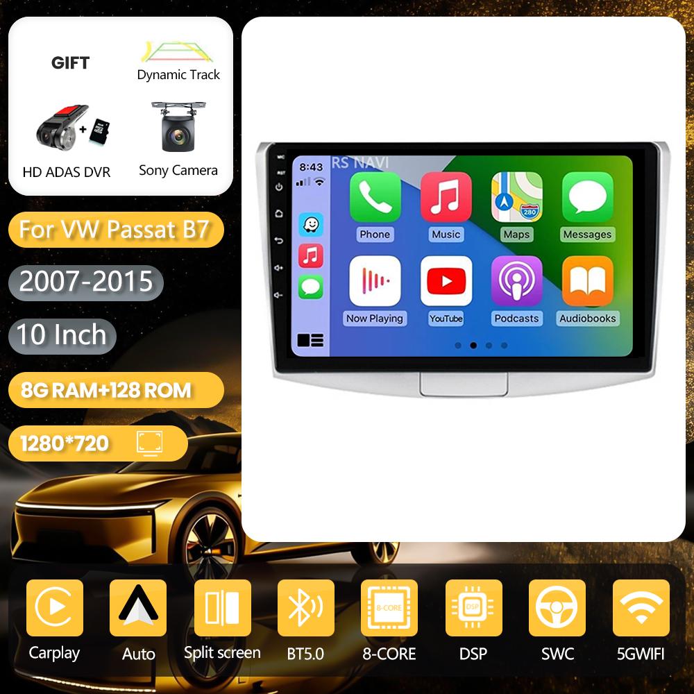 Android 16 Media Player for VW Passat B7 CC 2010 2011 2012 - 2016 Car Stereo 2din Car Radio Carplay Auto
