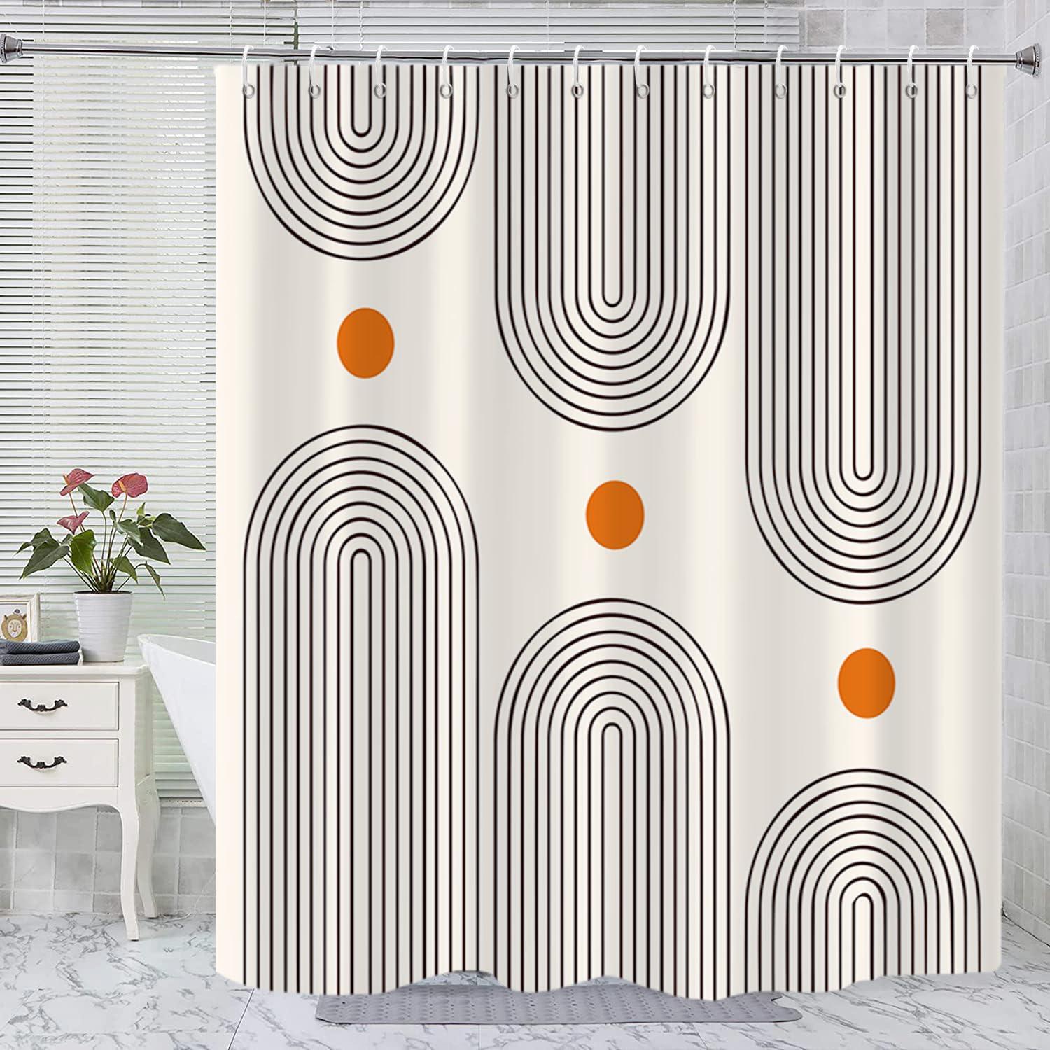 

Vikama Minimalist Geometric Block Shower Curtain, Morandi Color Block Print, Waterproof Modern Bathroom Partition Curtain W60H190(CM)-1 Pcs