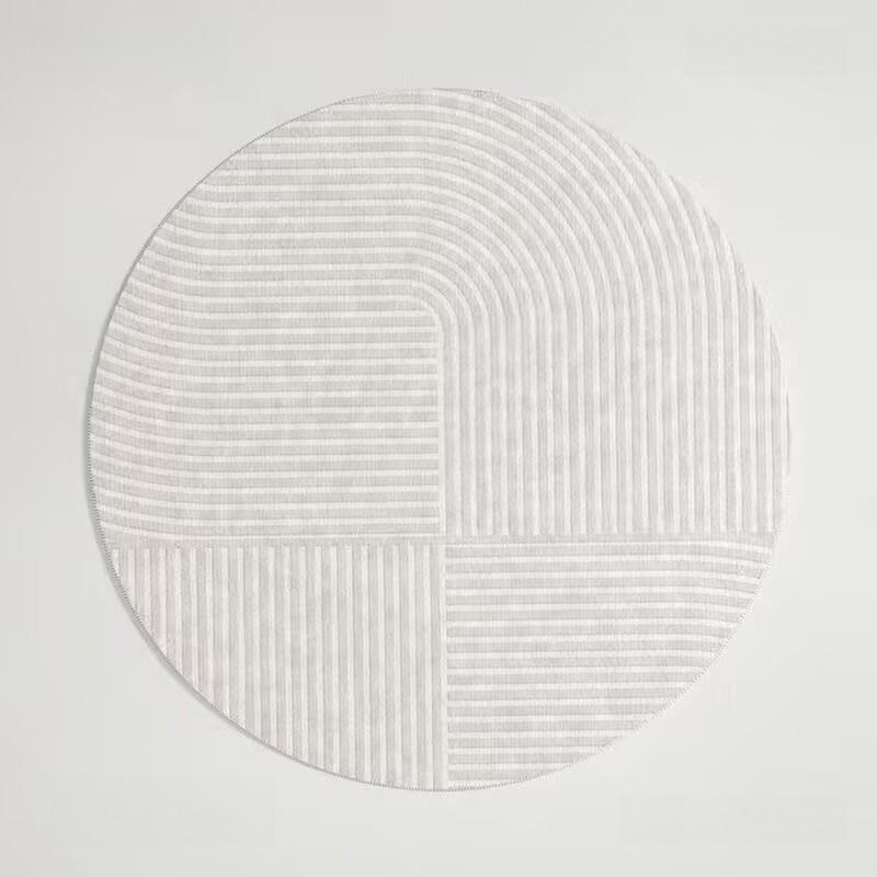 Fluffy Soft Round Lounge Rug Modern Simple Living Room Decoration Striped Carpet Home Anti-slip Mat Thicken Rugs for Bedroom