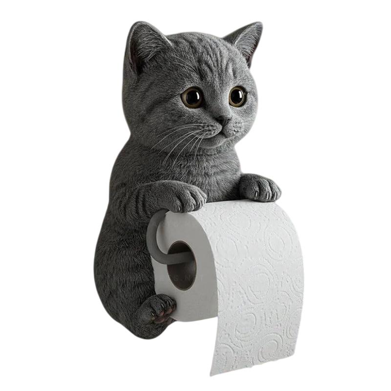 Dog Toilet Paper Holder Wall Mount Resin Shark Roll Paper Organizer Bathroom Kitchen Paper Towel Tissue Dispenser Decoration