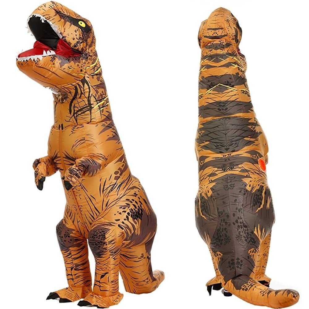 Rruonshully Halloween Dinosaur Dinosaur Rider Tyrannosaurus Rex Inflatable Monster Costume for Fun Animal Brown Kigurumi, Costume, Brown, Costume,