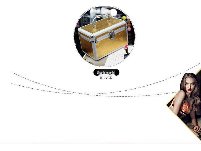 Geantă Compactă de Machiaj din Aluminiu: Cutie de depozitare portabilă cu strat dublu, blocabilă, capacitate mare