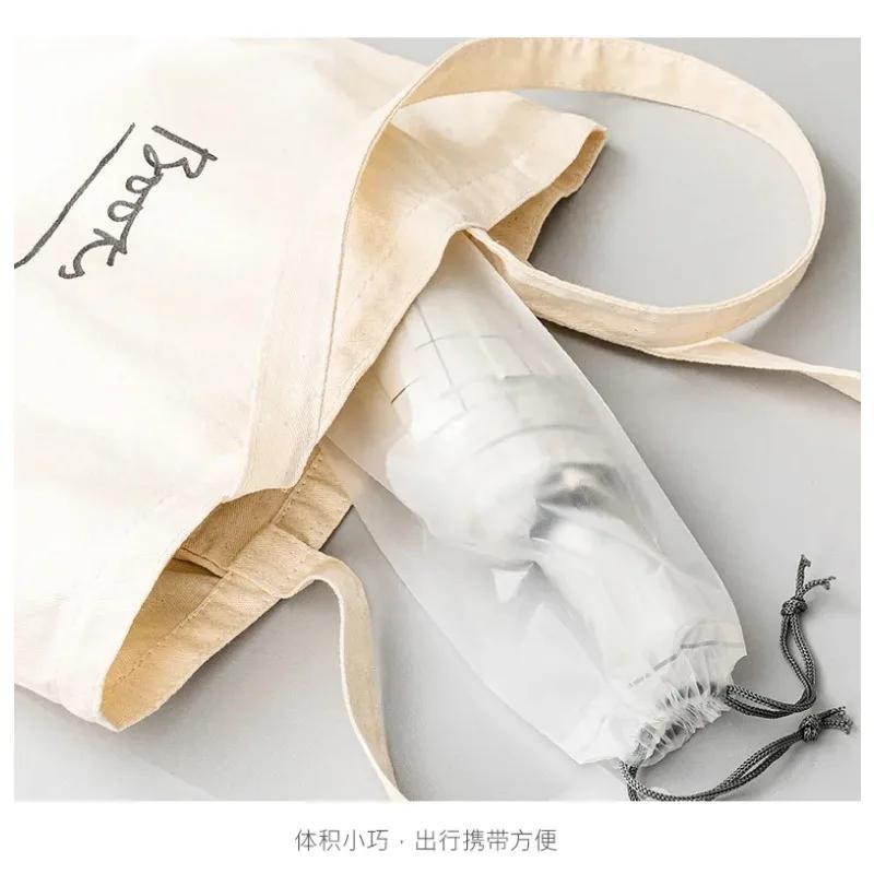2pcs Translucent Plastic Bag Umbrella Storage Bag Reusable Portable Umbrella Drawstring Storage Cover for Travel Bag Organizer