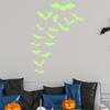 Funny Bat Fluorescence Wall Decal Cartoon PVC Halloween Luminous Stickers Waterproof Cute Night Glow Bat Decal Cartoon