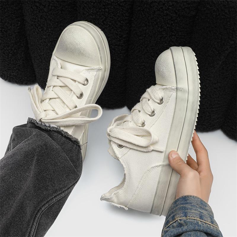 New low-top espadrilles, sports and leisure, old and dirty men's shoes, niche thick-soled heightening board shoes, men's X280