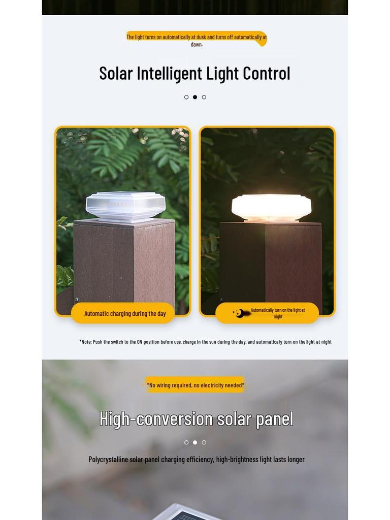 Modern Minimalist Solar Outdoor Waterproof Courtyard Light
