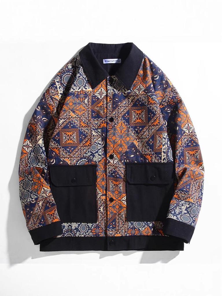 Modna męska jesienna kurtka dżinsowa patchworkowa - Dostępne rozmiary plus