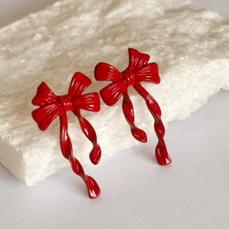 Delicate Bowknot Earpieces Elegant Ballet Style Bowknot Earrings Fashionable Ear Piercing Ear Studs Jewelry