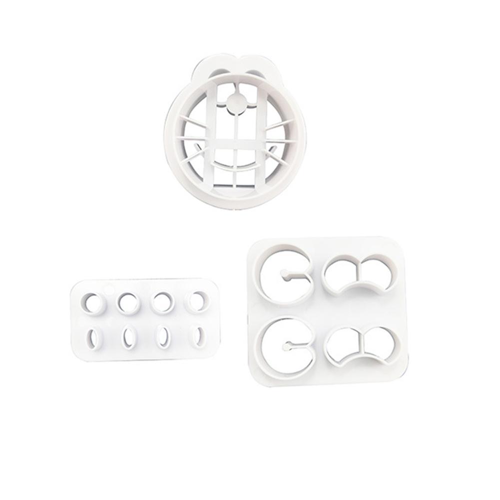 3Pcs Double-faced Robot Cat Kids Baking Molds for Cake Steamed Bread Decor white#0