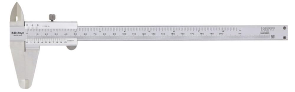 

Mitutoyo Vernier Stainless Resolution by Mitutoyo 530-114 Caliper, Steel, Inch/Metric, 0-8 Range, +/-0.002 Accuracy, 0.0078