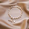 Girls Simple Charms Crystal Women Temperament Pearl Bangles Beads Whale Fishtail Bracelets Pendant