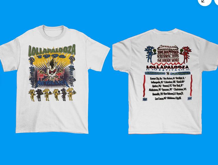 Vtg 1996 Lollapalooza Tour Shirt Short Sleeve Cotton S-5XL.