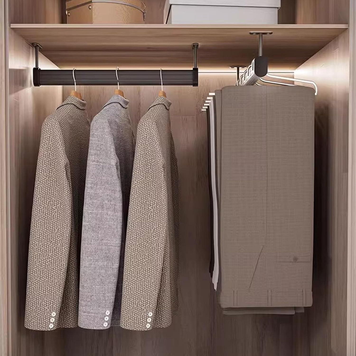 

Closet Rod,Heavy Duty Closet Rod, Top Mounted Closet Rod,Heavy Duty Closet Rod Ceiling Mount,35 55 75 95 125 145 155 Cm Long for Cloakroom Shower 55cm/21.7in чёрный