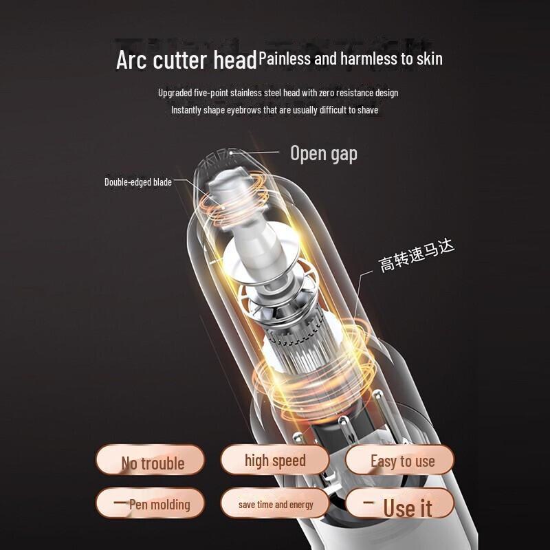 Automatic Electric Eyebrow Trimmer for Women - Beauty Shaver and Hair Removal Tool with Vibrating Pen Design