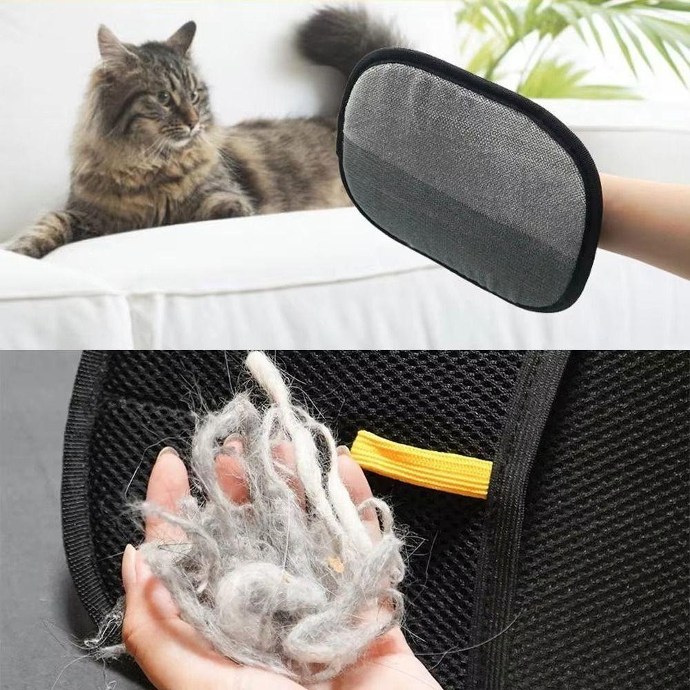Two-way Pet Hair Remover Brush Reusable Washable Pet Grooming Gloves Mesh Cloth Multifunctional Pet Static Hair Removal Gloves