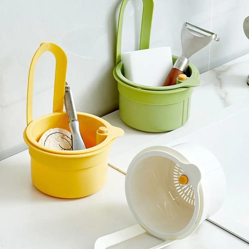 Creative Sink Hanging Strainer Basket Detachable Openable Bottom Cover Kitchen Garbage Filter Quickly Drain Multifunctional