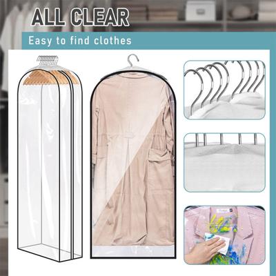 Clothes Dust Cover Transparent Waterproof Large Capacity Bedroom Closet Dress Bag Garment Storage Pouch Daily Use