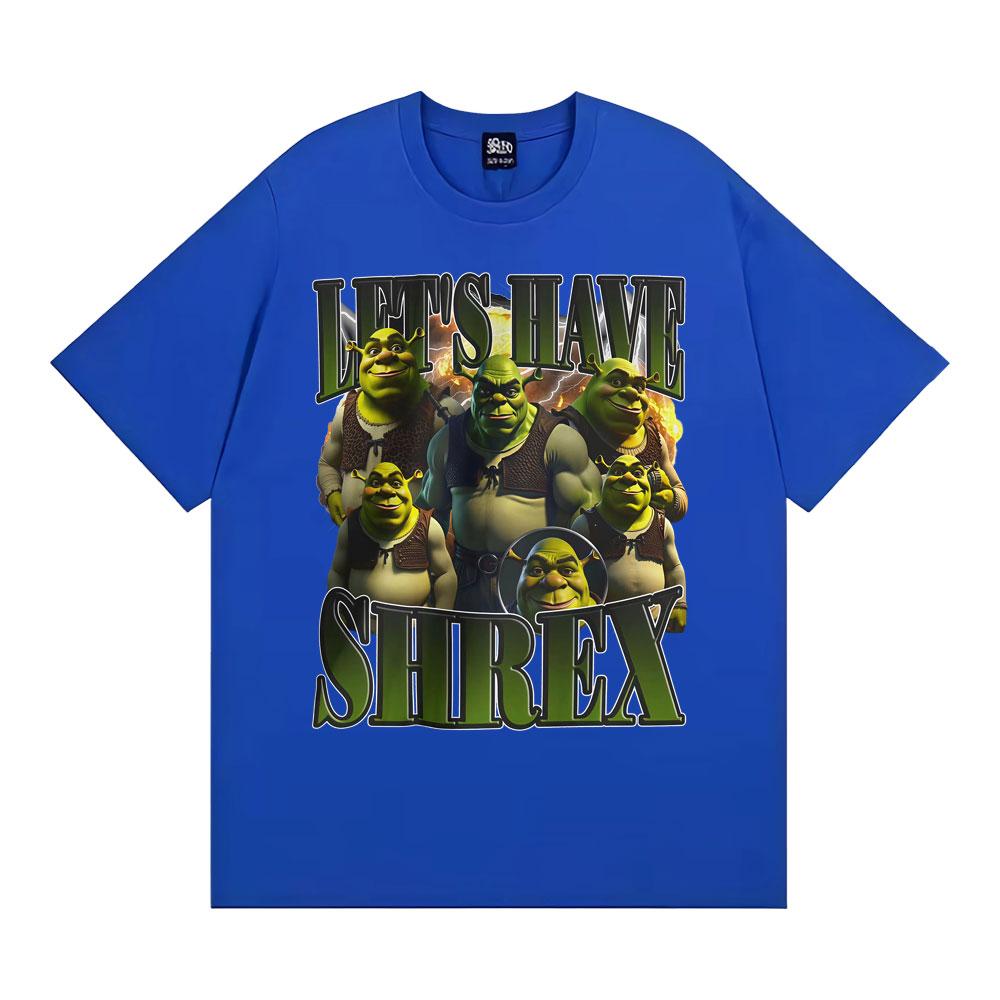 Divertente Facciamo Shrex Shrek Grafica Meme Maglietta Unisex Moda Donna Vintage Manica Corta Magliette Cotone Larga Oversize Maglietta