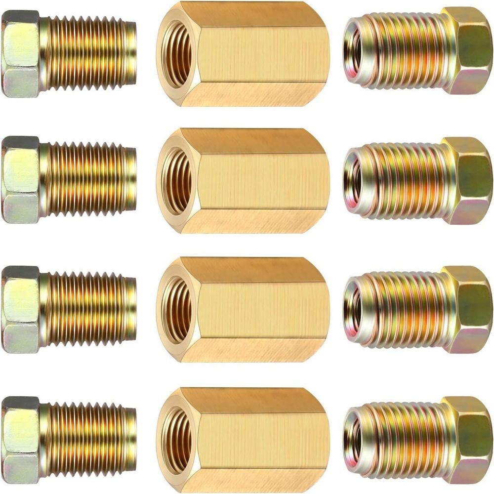 12-teiliges Bremsleitungsverschraubungs-Kit mit 3/8 Zoll-24 Gewinden für 3/16 Zoll Bremsleitungsrohr