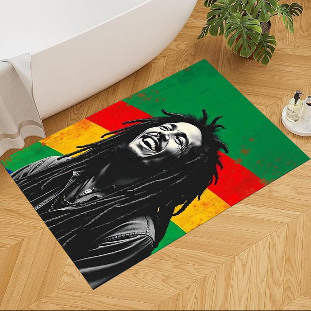 Bob Marley Area Rug Design for Entryway Outdoor Living Rooms Playrooms Anti-slip Rug Decorate Offices Perfect Gift for Women/Men