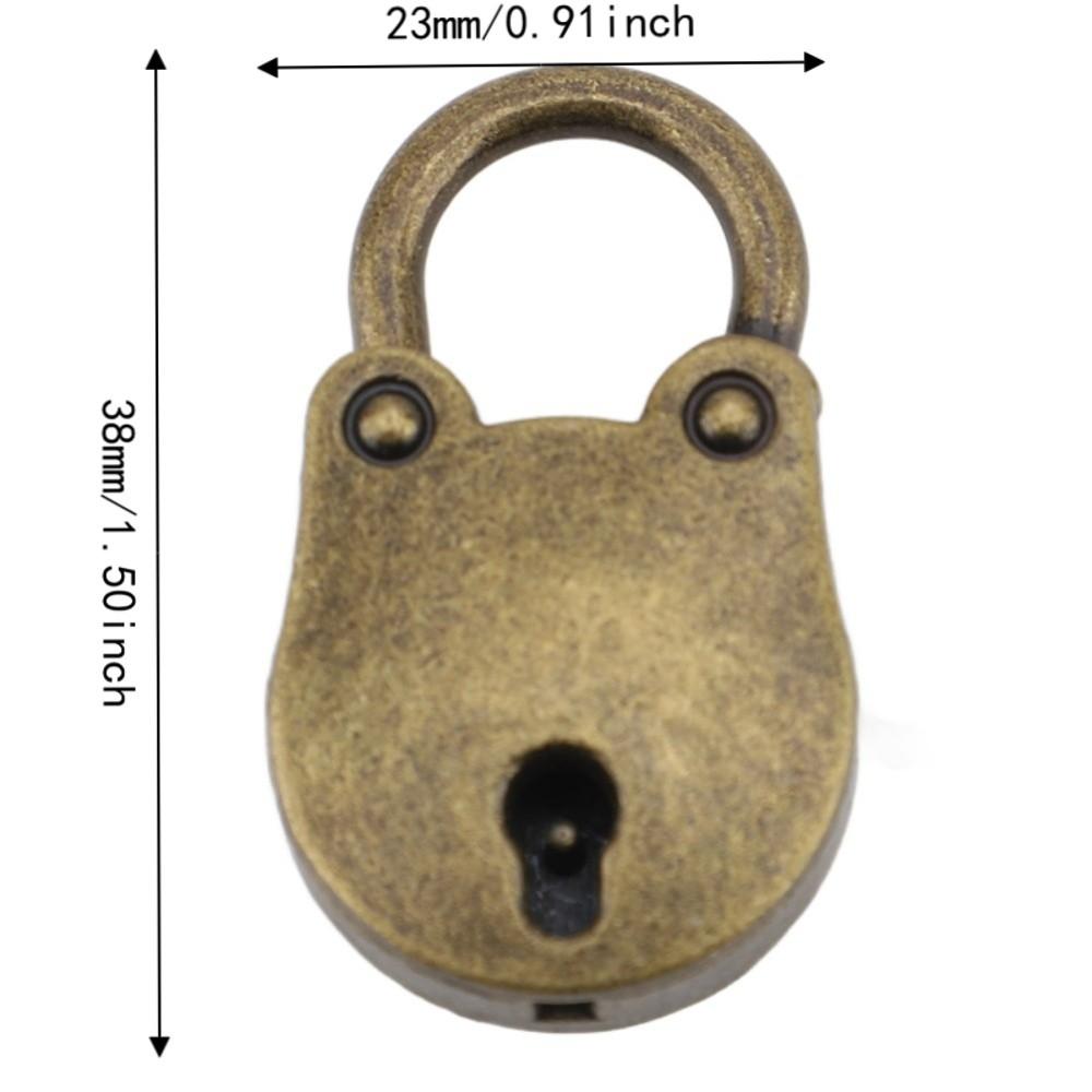2sets Bronze Bear Shaped Padlock Zinc Alloy Storage Cabinet Padlock  For Storage Box
