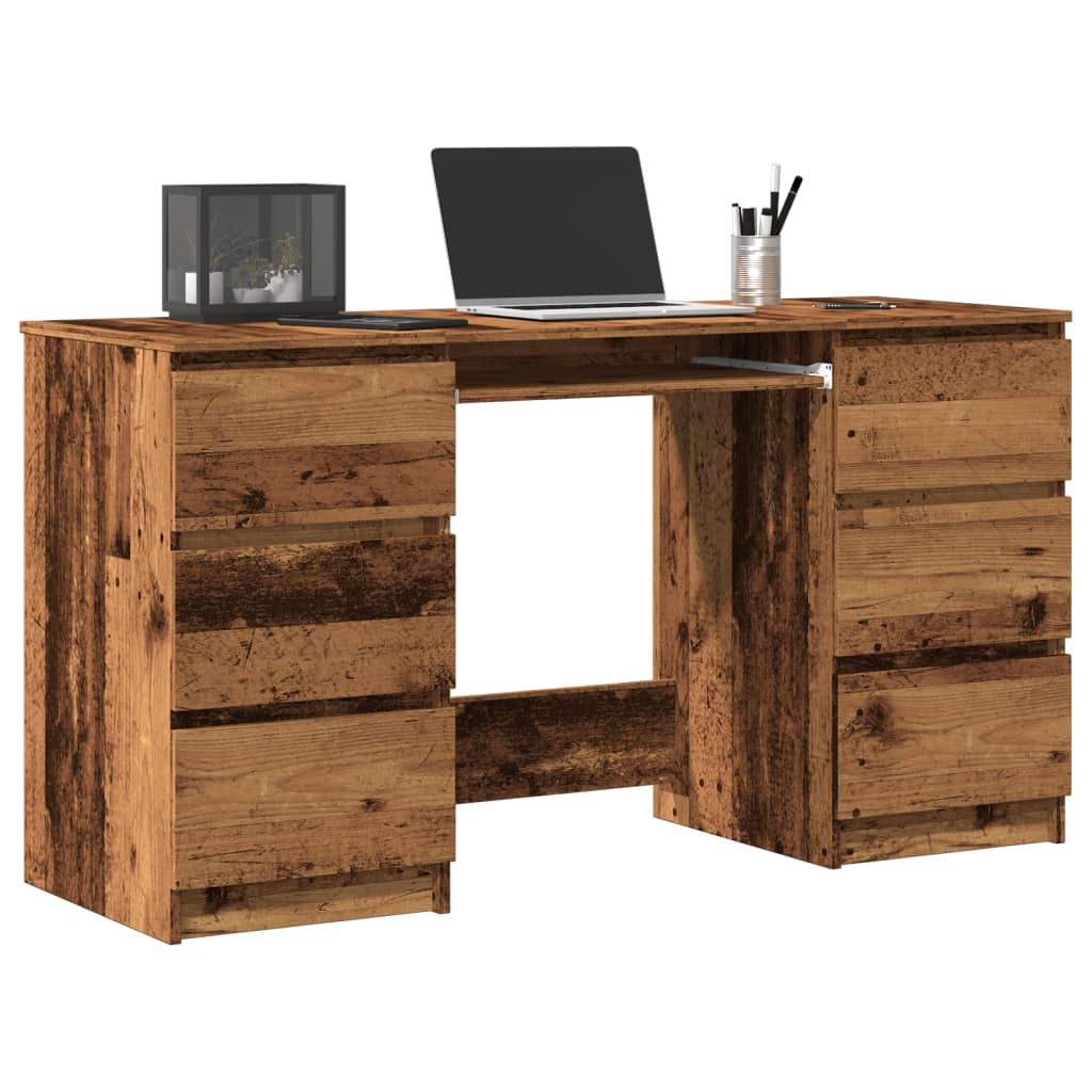 Scrivania Effetto Legno Vintage 140 x 50 x 77 cm Truciolato
