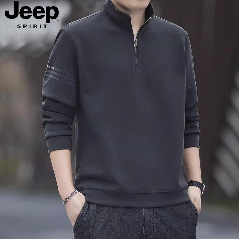 JEEP SPIRIT Men s 2026 Spring Half-Zip Long-Sleeve Pullover 2XL