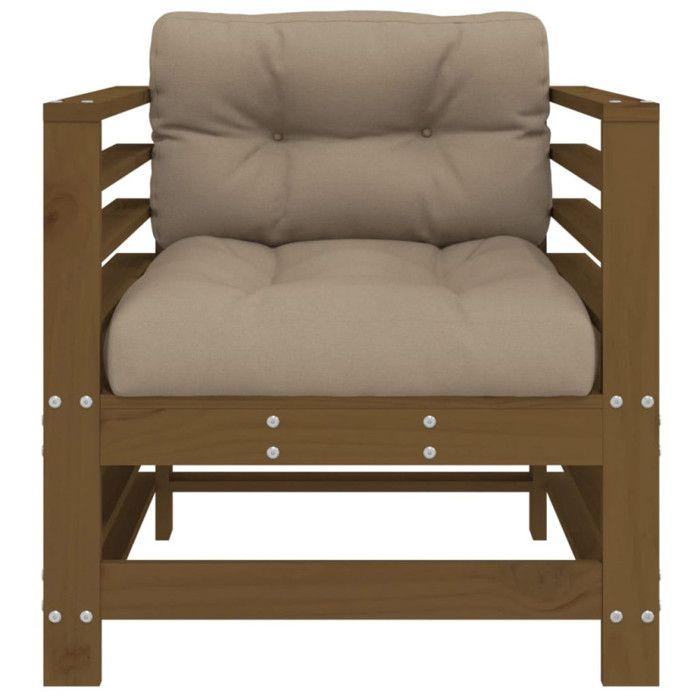 VidaXL Chaises de jardin avec coussins lot de 2 marron miel 825677