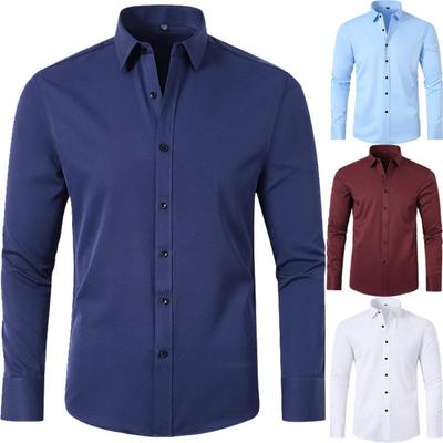 Chemise Business Homme Style Coréen Coupe Ajustée Stretch