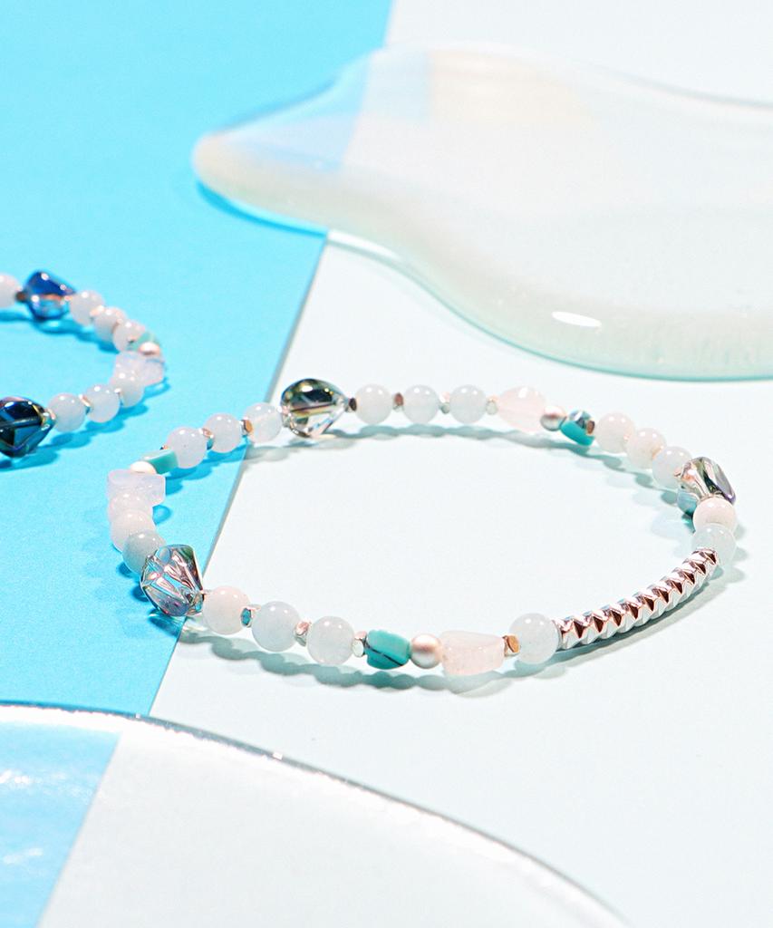 Polalita Ocean Heart Aquamarine Bracelet (Plt-Br-142_Skb)