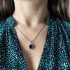 Серебряная подвеска с сапфиром 3.599ct, фианитами (2202578)