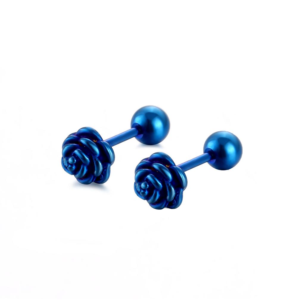 Cercei Stud Noi Floare Trandafir Negru Turnare Oțel Inoxidabil Culoare Cupru Pentru Femei Neobișnuit Exquisit Zircon pentru Corp