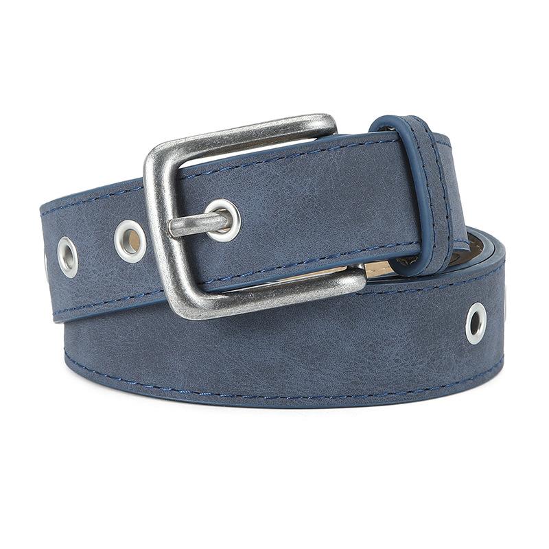 Frosted Texture Wear-Resistant Pin Buckle Belt, Women'S Outer With Retro Literary And Artistic Style High-End Pu Belt