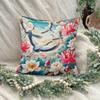 One Cushion Cover Featuring A Festive Theme With Cranes Flying Among Flowers, Equipped With A Hidden Zipper, Suitable For Sofas,