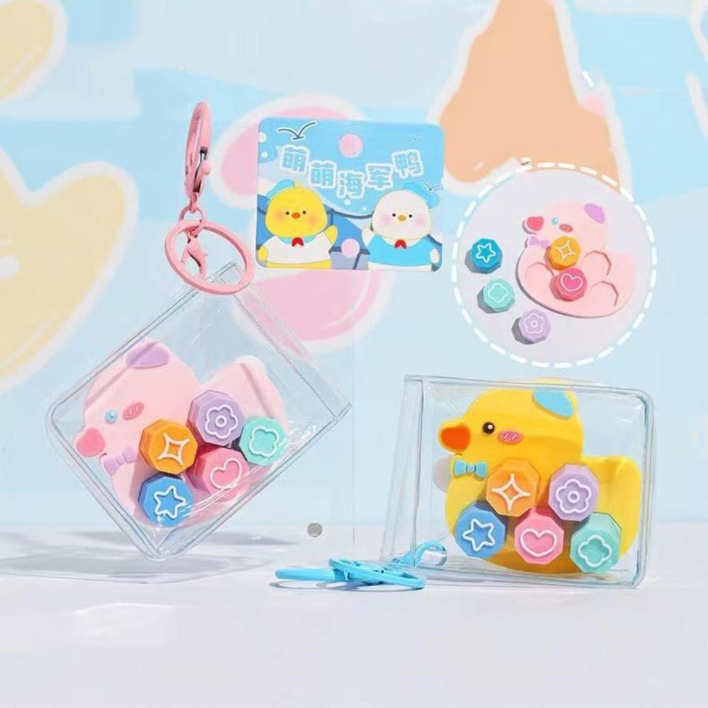 Hanging Decoration Happy Sailor Duck Keychain Fun Design Throwing Stone Pendant  Children's Play