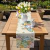 Easter Egg Linen Table Runner Home Party Decor Spring Spring Watercolor Floral Butterfly Plants Table Runners Easter Decorations